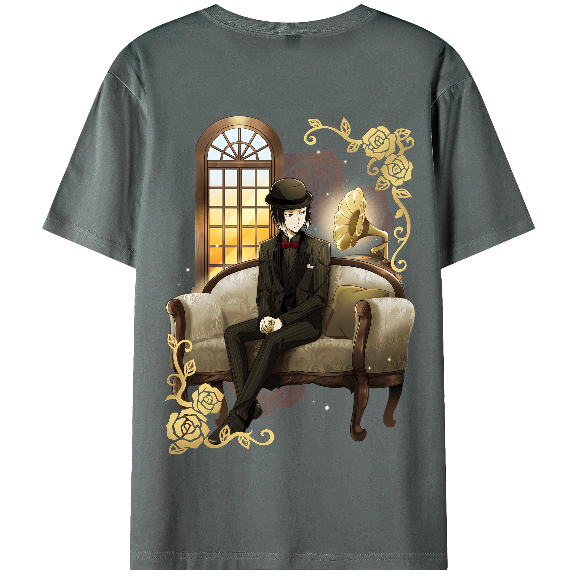 （画像用） 文豪ストレイドッグス Bungo Stray Dogs 綿100％半袖Tシャツ（背面プリント）